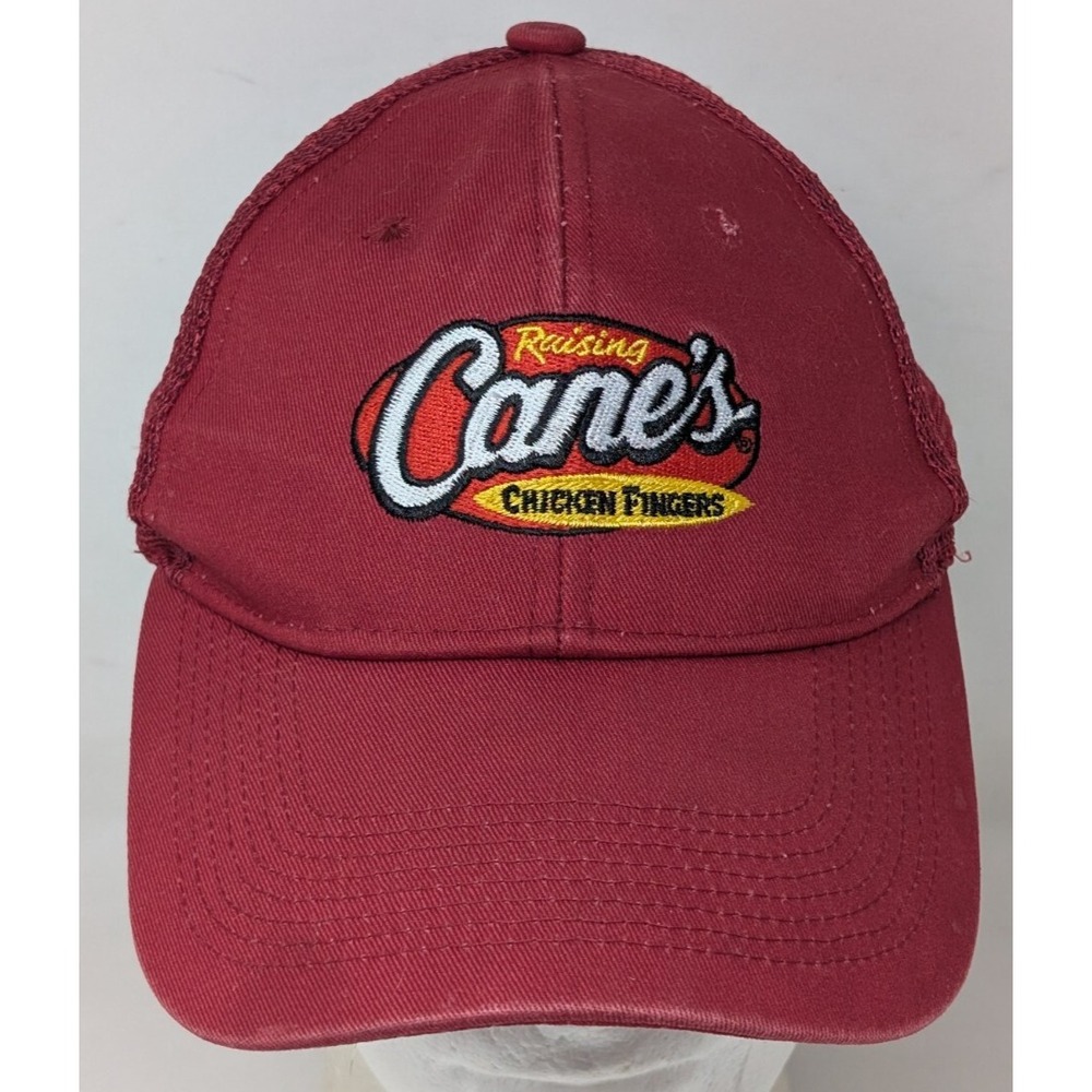 Raising Cane's Snapback Mesh Trucker Hat Baseball Cap Employee Staff Logo VTG